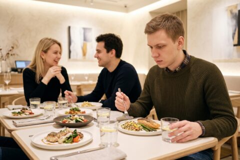 No le pasa la comida: por qué da miedo comer en público y cómo recuperar su libertad
