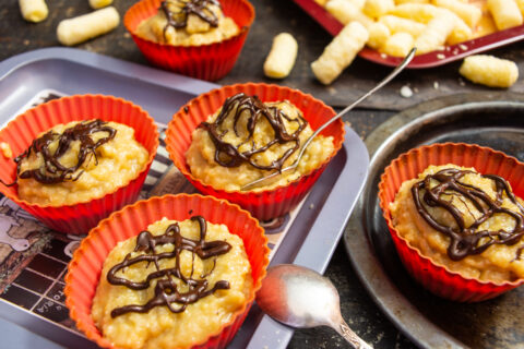 Pastelitos de maíz inflado con almendras y miel