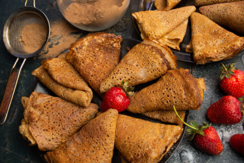 Crepas de chocolate con cacao